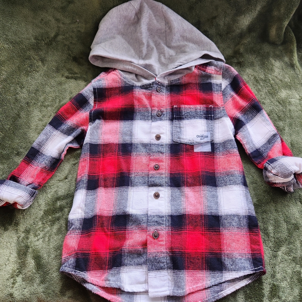 Brand New with tags Plaid OshKosh hoodie